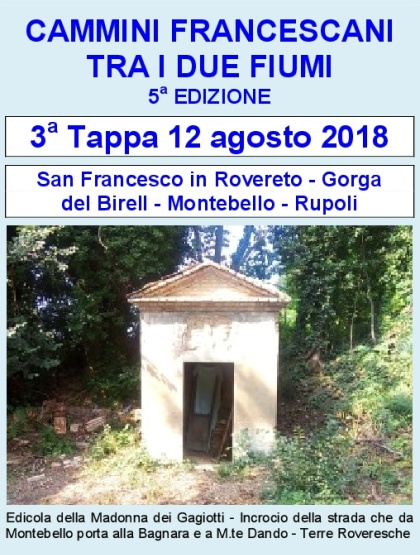 Montebello - Edicola della Madonna dei Gagiotti - Incrocio che porta alla Bagnara e a Monte Dando