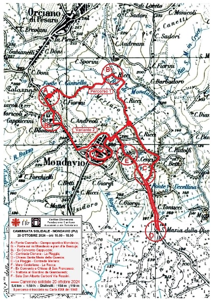 Percorso Camminata solidale - Mondavio 20/10/2024