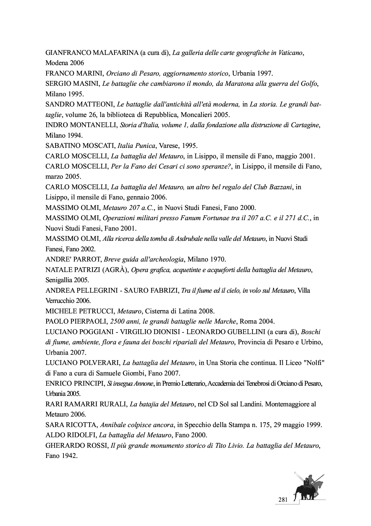 La Battaglia del Metauro p.281