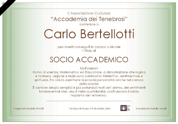 Socio Accademico Carlo Bertellotti