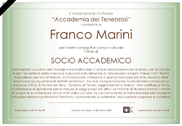 Socio Accademico Franco Marini