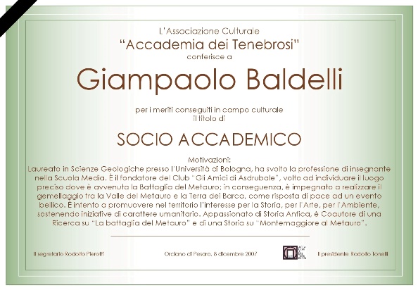 Socio Accademico Giampaolo Baldelli