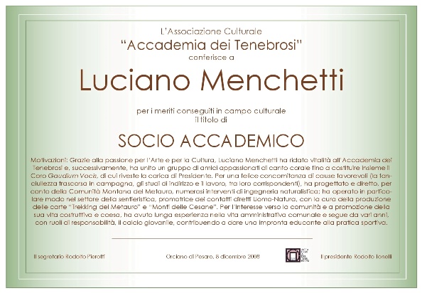 Socio Accademico Luciano Menchetti