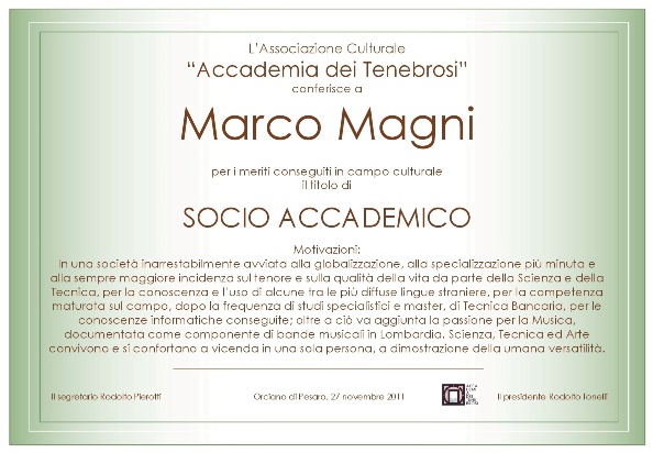 Socio Accademico Marco Magni