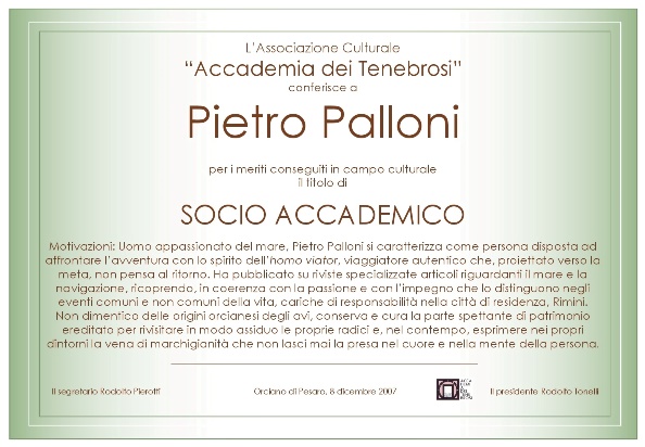 Socio Accademico Pietro Palloni