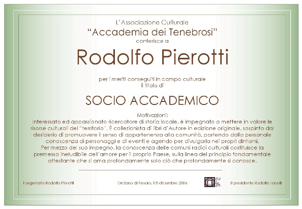 Socio Accademico Rodolfo Pierotti