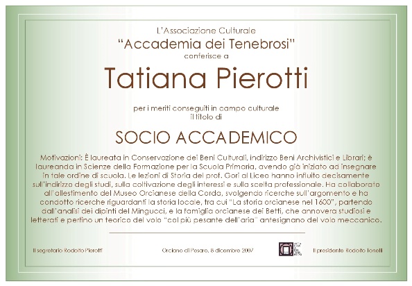 Socio Accademico Tatiana Pierotti