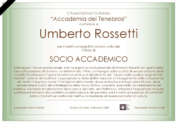 Socio Accademico Umberto Rossetti