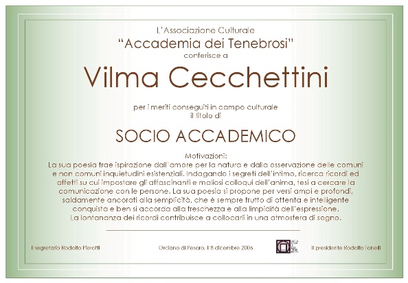 Socio Accademico Vilma Cecchettini