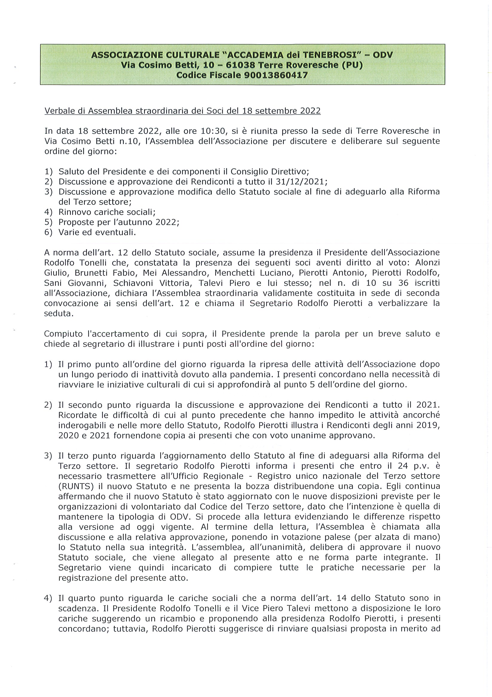 Statuto in vigore